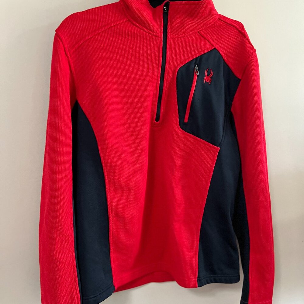 Spyder Mens Size Medium Bandit Half Zip Lightweight Stryke Pullover Jacket Red